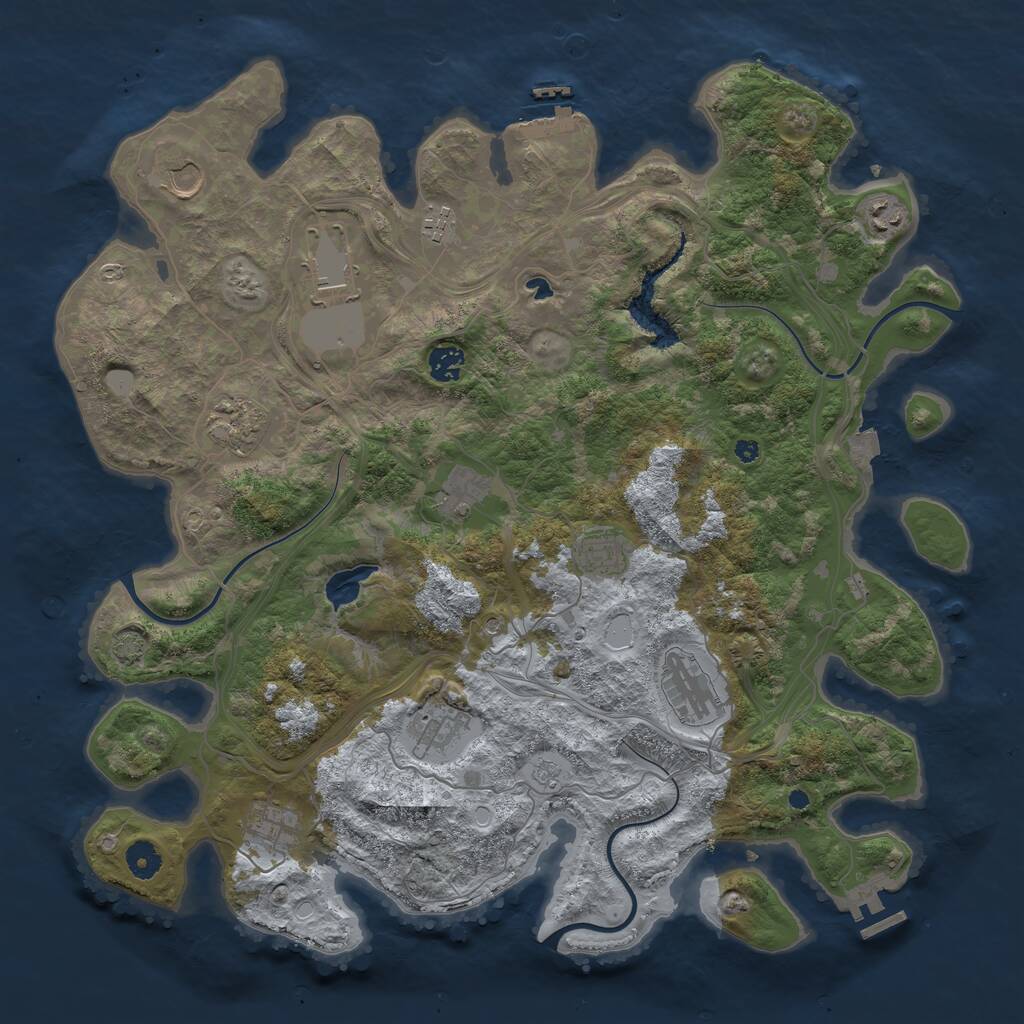 Rust Map: Procedural Map, Size: 4250, Seed: 224851, 17 Monuments