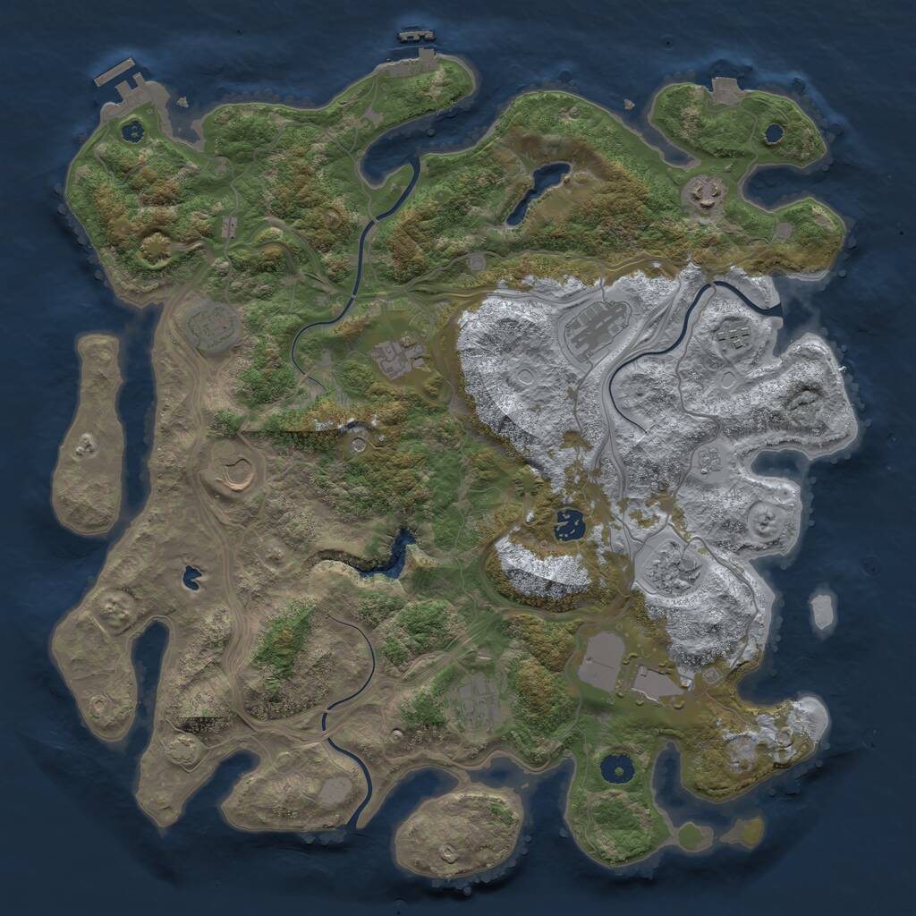 Rust Map: Procedural Map, Size: 4250, Seed: 94624, 16 Monuments