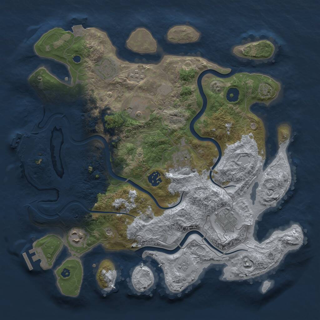Rust Map: Procedural Map, Size: 3500, Seed: 496227660, 15 Monuments