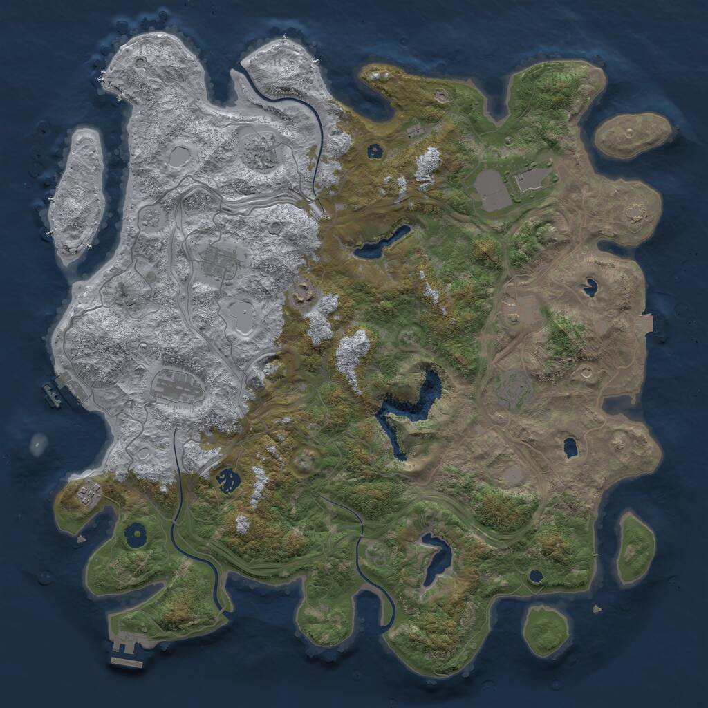 Rust Map: Procedural Map, Size: 4500, Seed: 1479904518, 15 Monuments