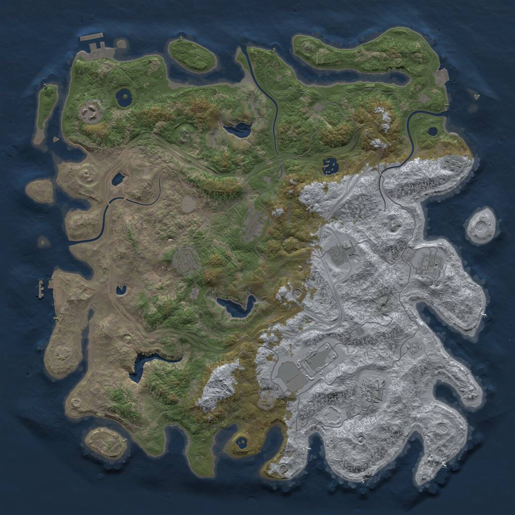 Rust Map: Procedural Map, Size: 4500, Seed: 153418201, 15 Monuments