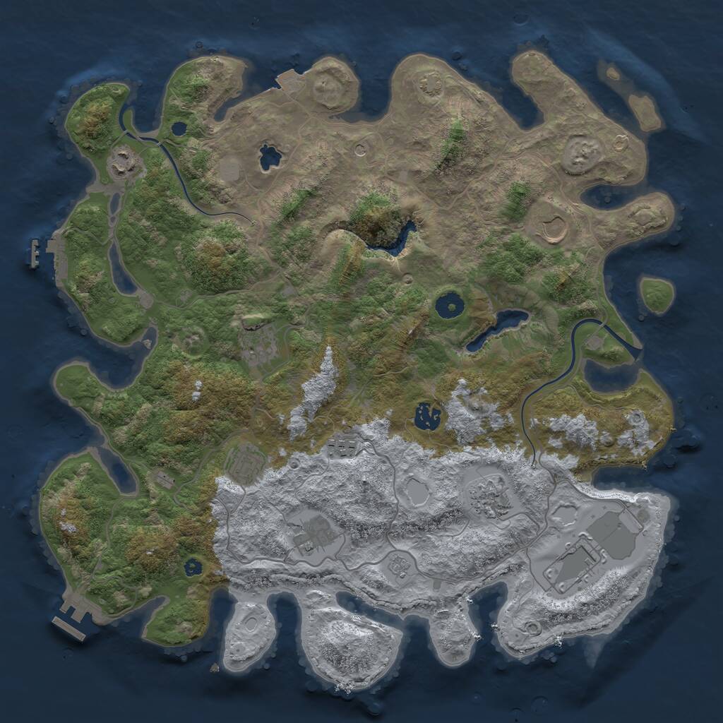 Rust Map: Procedural Map, Size: 4000, Seed: 1925206066, 15 Monuments