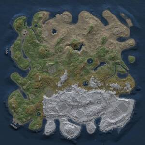 Thumbnail Rust Map: Procedural Map, Size: 4000, Seed: 1925206066, 15 Monuments