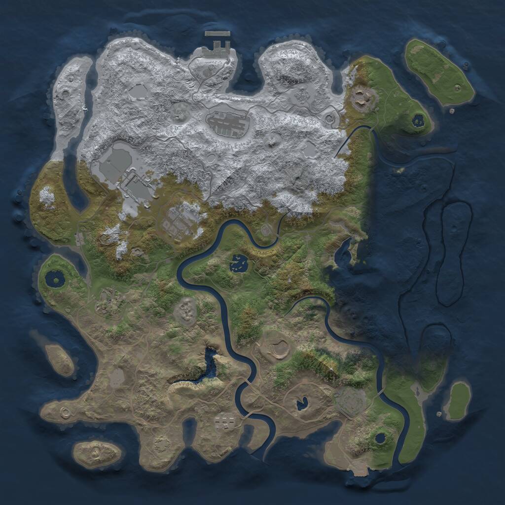 Rust Map: Procedural Map, Size: 4000, Seed: 241981682, 16 Monuments