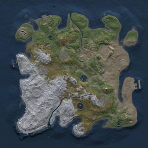 Thumbnail Rust Map: Procedural Map, Size: 3500, Seed: 620338186, 13 Monuments