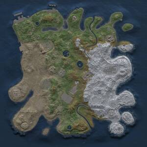 Thumbnail Rust Map: Procedural Map, Size: 3500, Seed: 1802622743, 14 Monuments