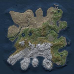 Thumbnail Rust Map: Procedural Map, Size: 3000, Seed: 2096458117, 10 Monuments