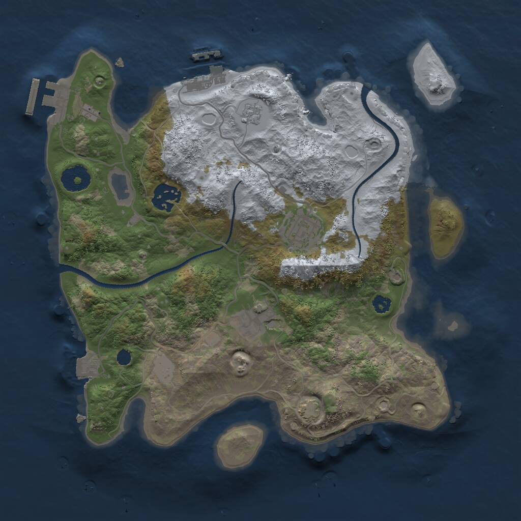 Rust Map: Procedural Map, Size: 2850, Seed: 7682352, 8 Monuments