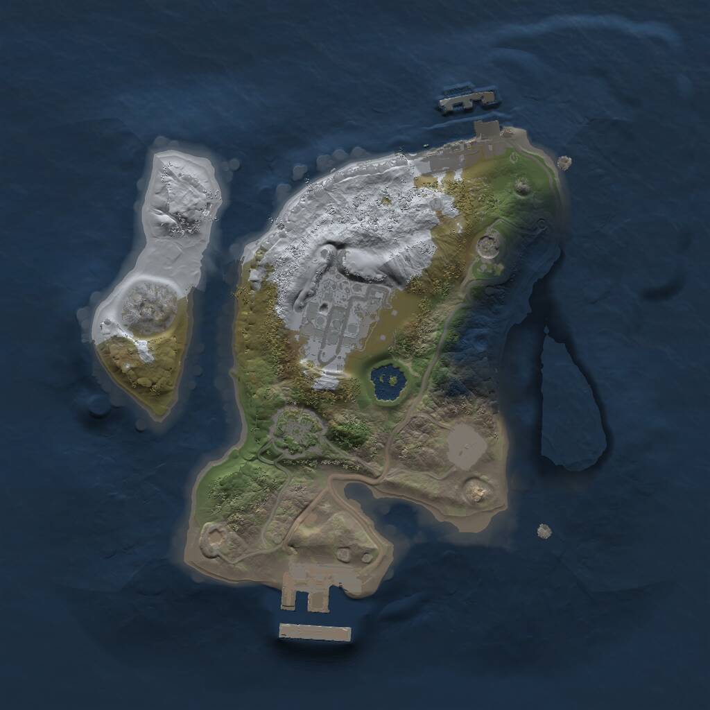 Rust Map: Procedural Map, Size: 2000, Seed: 74631, 6 Monuments