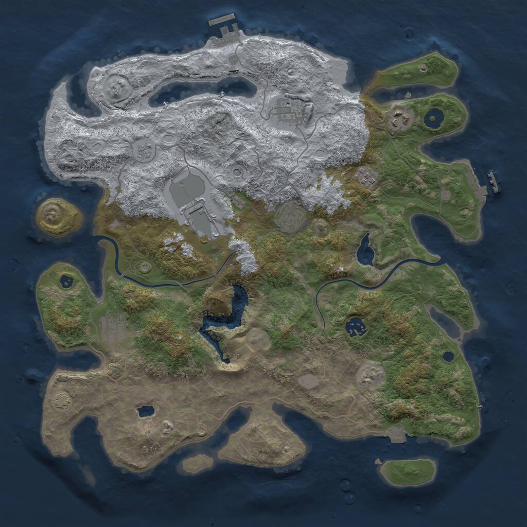 Rust Map: Procedural Map, Size: 4000, Seed: 275664, 15 Monuments