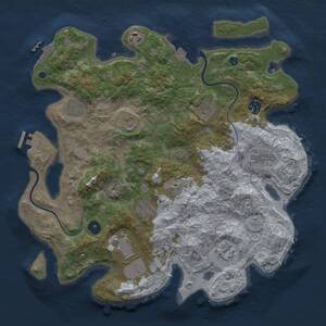 Thumbnail Rust Map: Procedural Map, Size: 3800, Seed: 29780677, 16 Monuments