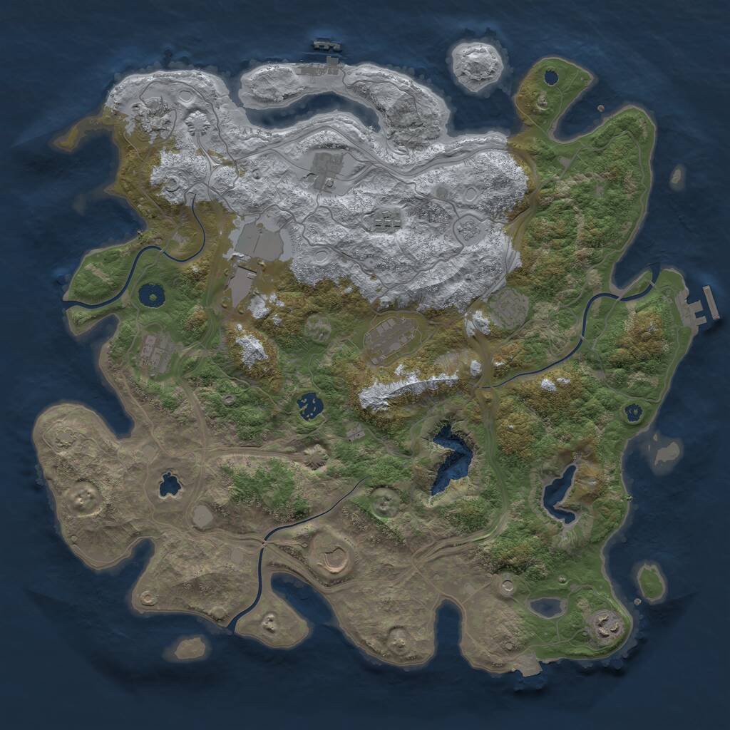 Rust Map: Procedural Map, Size: 4250, Seed: 399651035, 18 Monuments