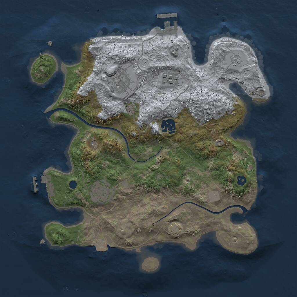 Rust Map: Procedural Map, Size: 3000, Seed: 646541, 10 Monuments