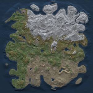 Thumbnail Rust Map: Procedural Map, Size: 4500, Seed: 20605051, 16 Monuments