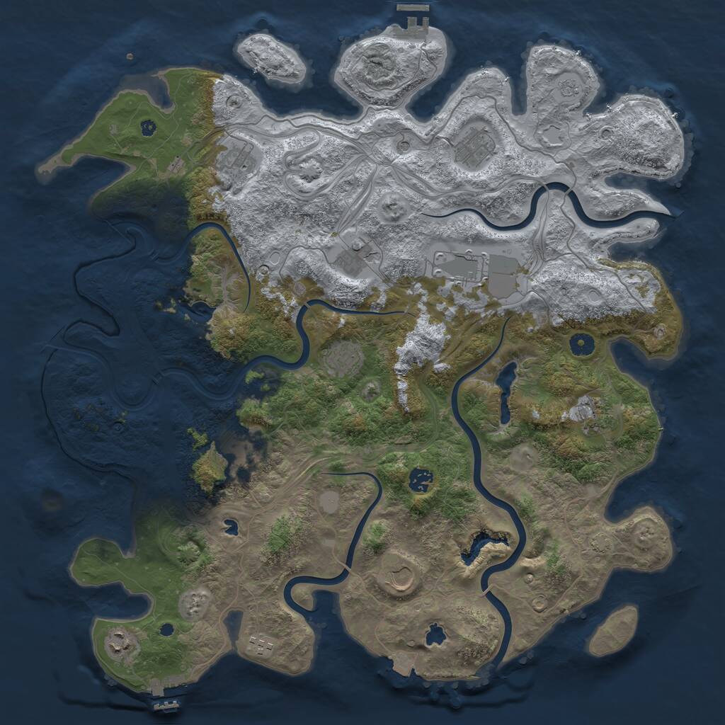 Rust Map: Procedural Map, Size: 4500, Seed: 20605051, 17 Monuments