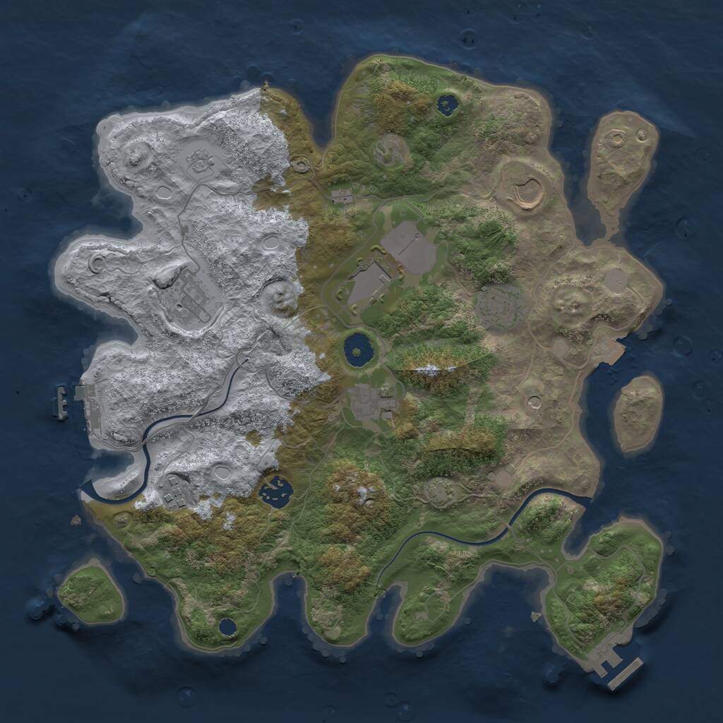 Rust Map: Procedural Map, Size: 3500, Seed: 1137534449, 13 Monuments