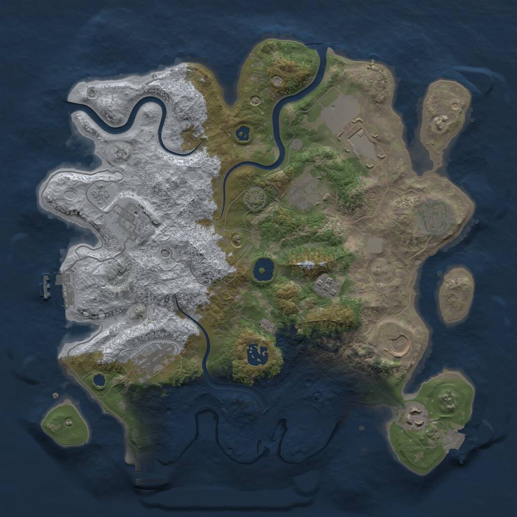 Rust Map: Procedural Map, Size: 3500, Seed: 1137534449, 15 Monuments