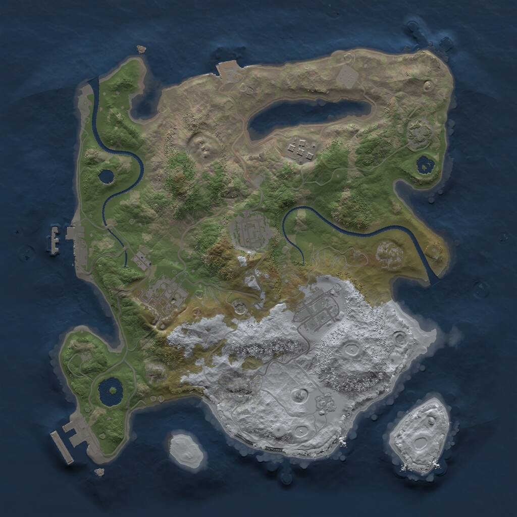 Rust Map: Procedural Map, Size: 2900, Seed: 2873523, 10 Monuments