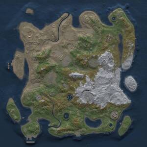 Thumbnail Rust Map: Procedural Map, Size: 3750, Seed: 161936771, 16 Monuments