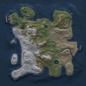 Thumbnail Rust Map: Procedural Map, Size: 3000, Seed: 423198555, 9 Monuments