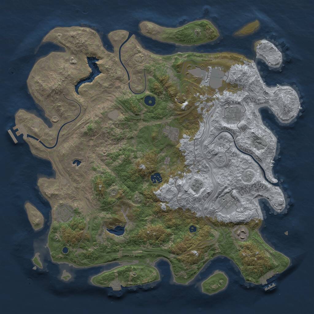 Rust Map: Procedural Map, Size: 4250, Seed: 368046087, 14 Monuments