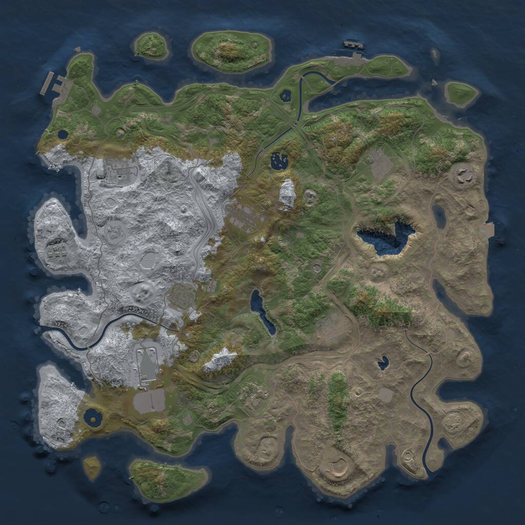 Rust Map: Procedural Map, Size: 4250, Seed: 31784, 17 Monuments