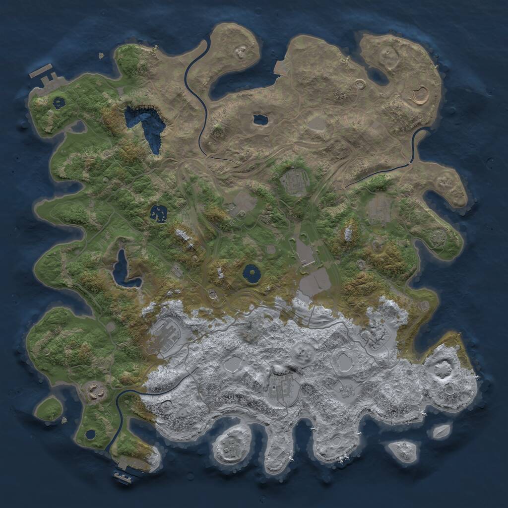 Rust Map: Procedural Map, Size: 4253, Seed: 953608949, 17 Monuments