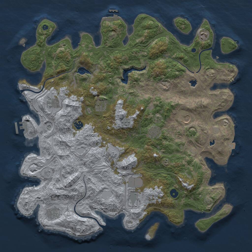 Rust Map: Procedural Map, Size: 4500, Seed: 194, 16 Monuments