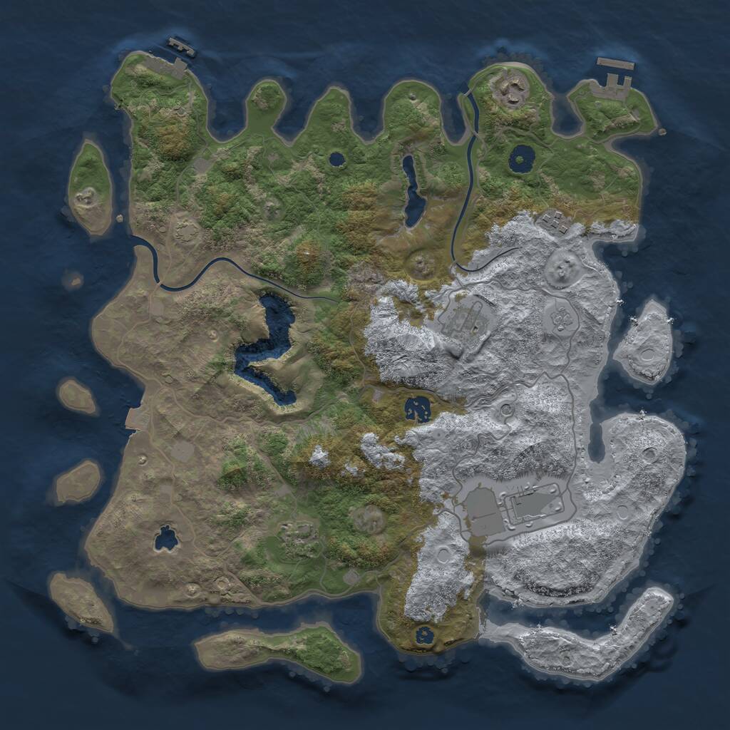 Rust Map: Procedural Map, Size: 4000, Seed: 965554018, 12 Monuments