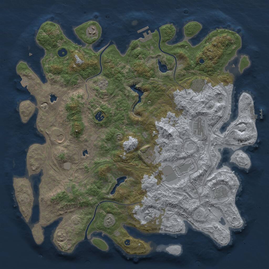 Rust Map: Procedural Map, Size: 4500, Seed: 1999215904, 16 Monuments