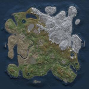 Thumbnail Rust Map: Procedural Map, Size: 3500, Seed: 1642949446, 13 Monuments