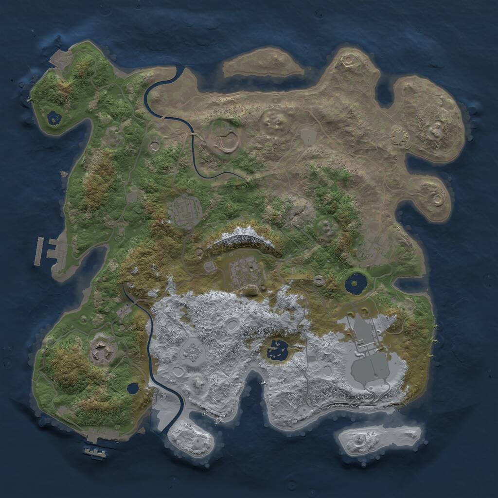 Rust Map: Procedural Map, Size: 3500, Seed: 484570196, 13 Monuments