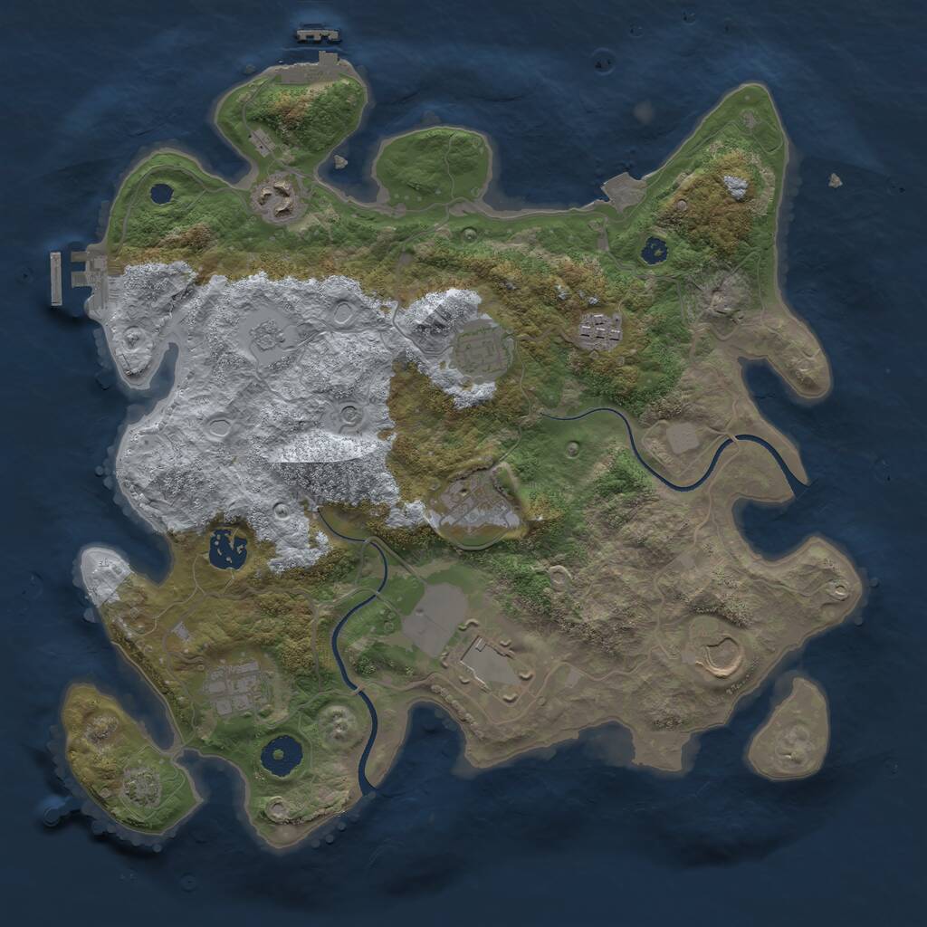 Rust Map: Procedural Map, Size: 3500, Seed: 432452097, 14 Monuments