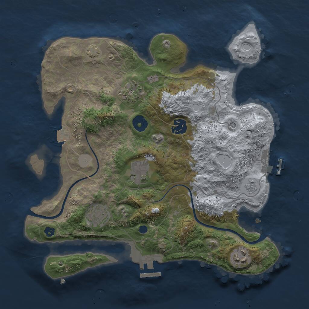 Rust Map: Procedural Map, Size: 3000, Seed: 885256318, 11 Monuments