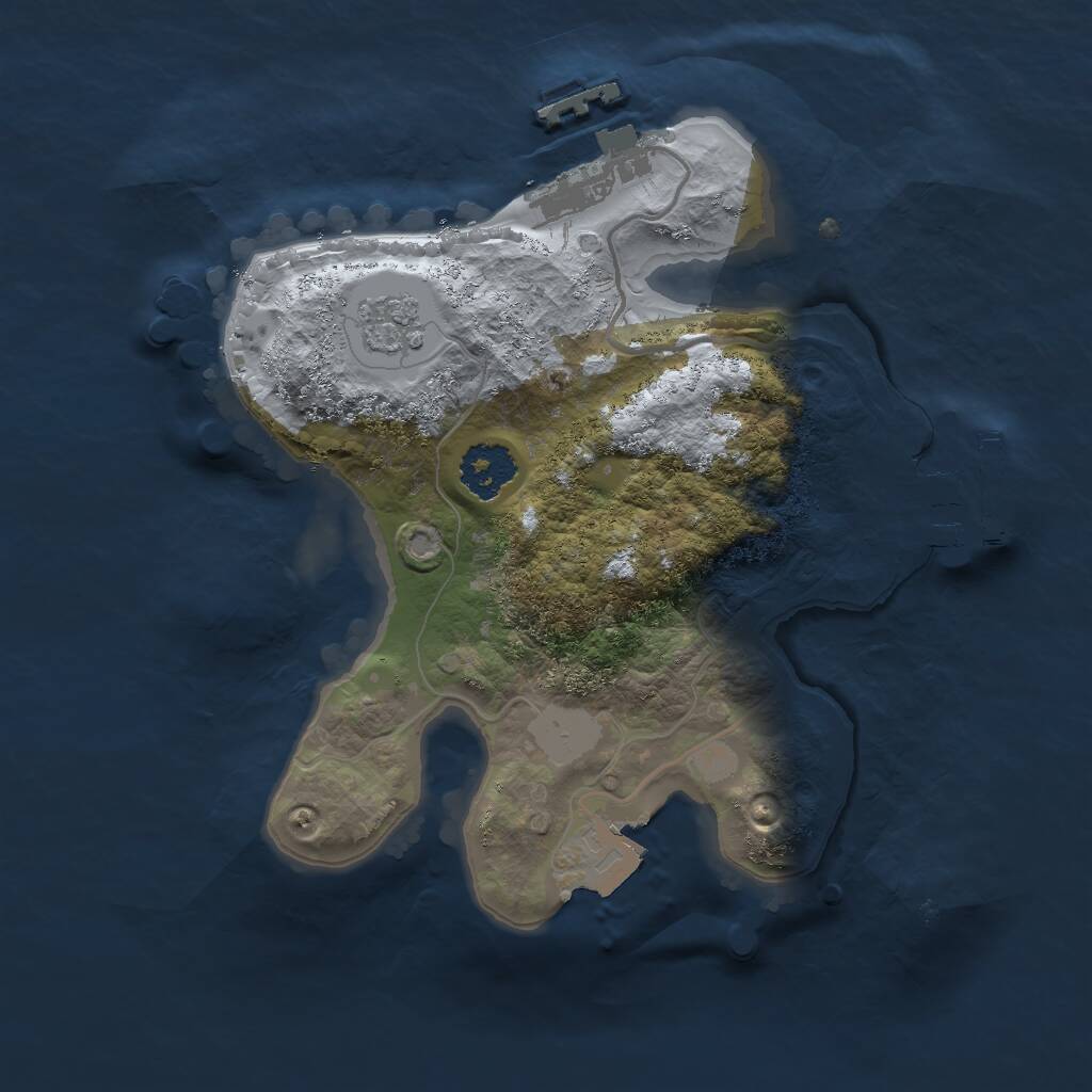 Rust Map: Procedural Map, Size: 2000, Seed: 1201895468, 4 Monuments