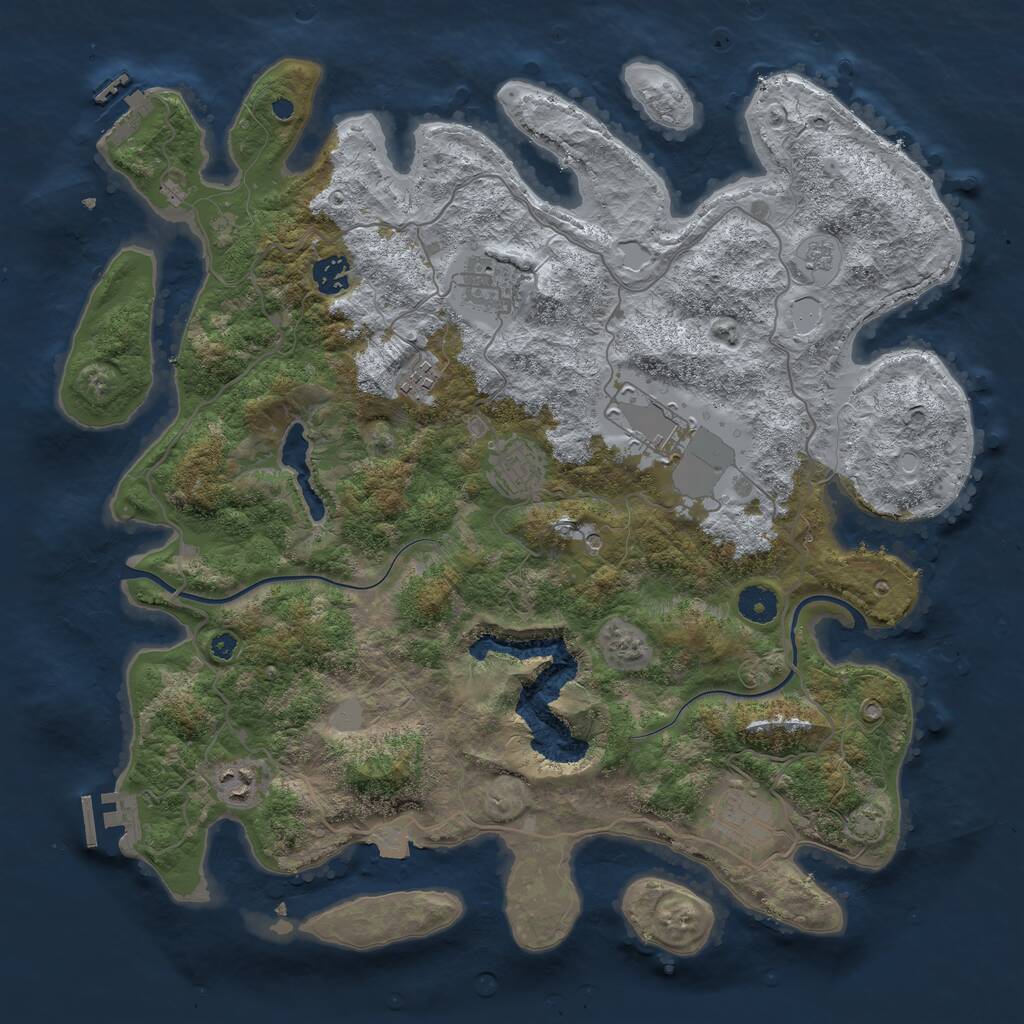 Rust Map: Procedural Map, Size: 4000, Seed: 1498979732, 13 Monuments