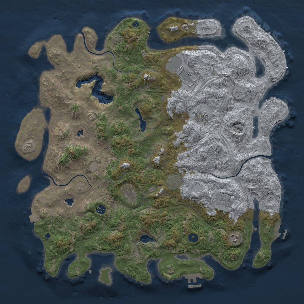 Rust Map: Procedural Map, Size: 4750, Seed: 24827, 16 Monuments