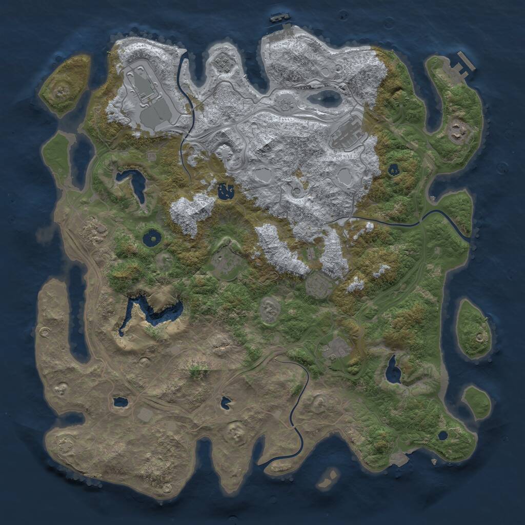 Rust Map: Procedural Map, Size: 4500, Seed: 1359764, 15 Monuments