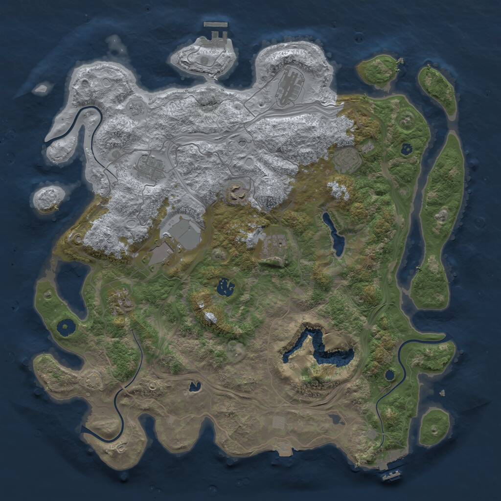 Rust Map: Procedural Map, Size: 4250, Seed: 835317579, 14 Monuments