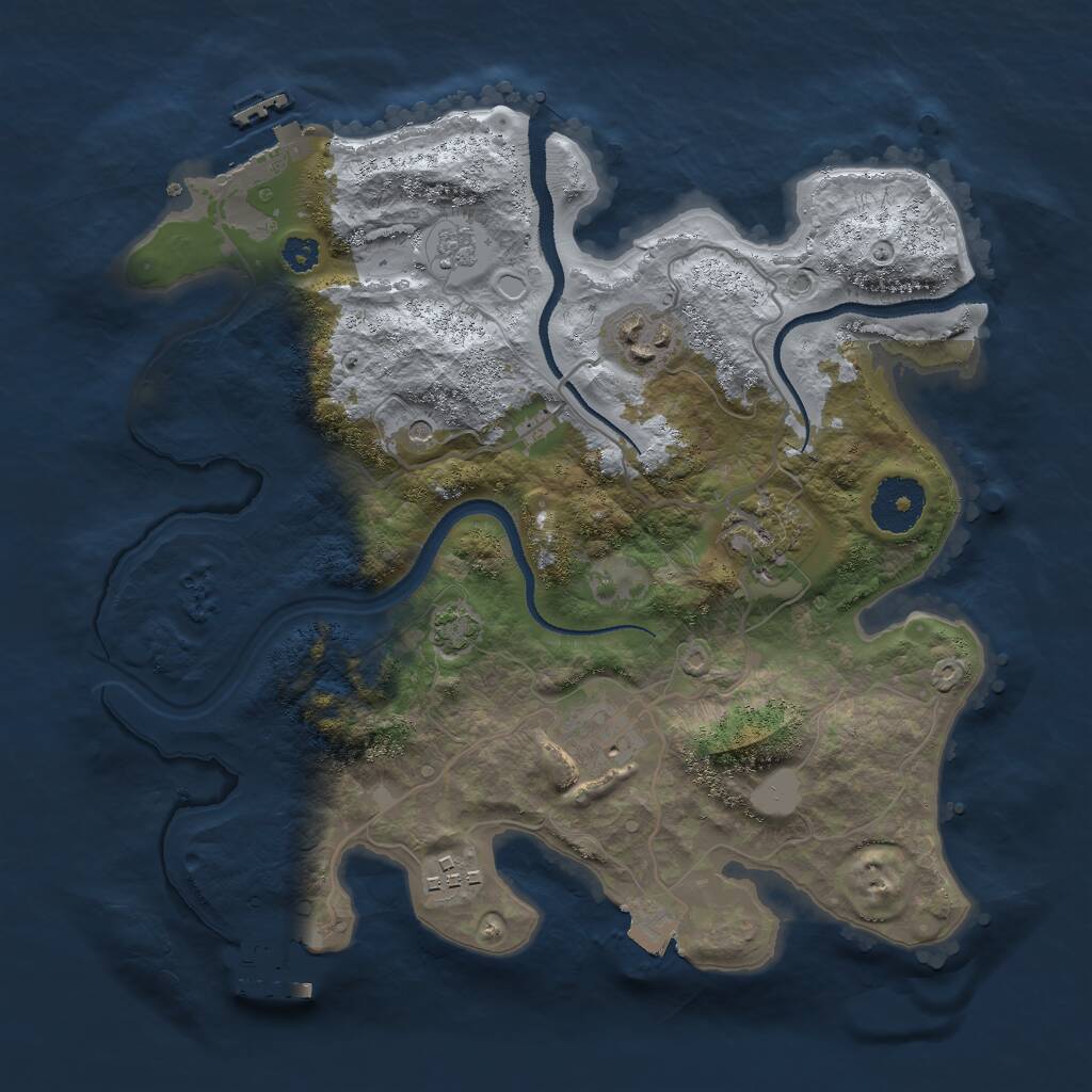 Rust Map: Procedural Map, Size: 3000, Seed: 553525561, 10 Monuments