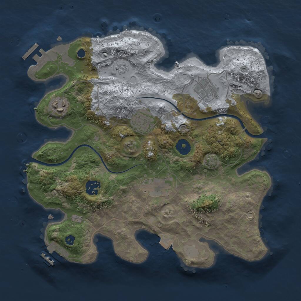 Rust Map: Procedural Map, Size: 3000, Seed: 553525561, 10 Monuments