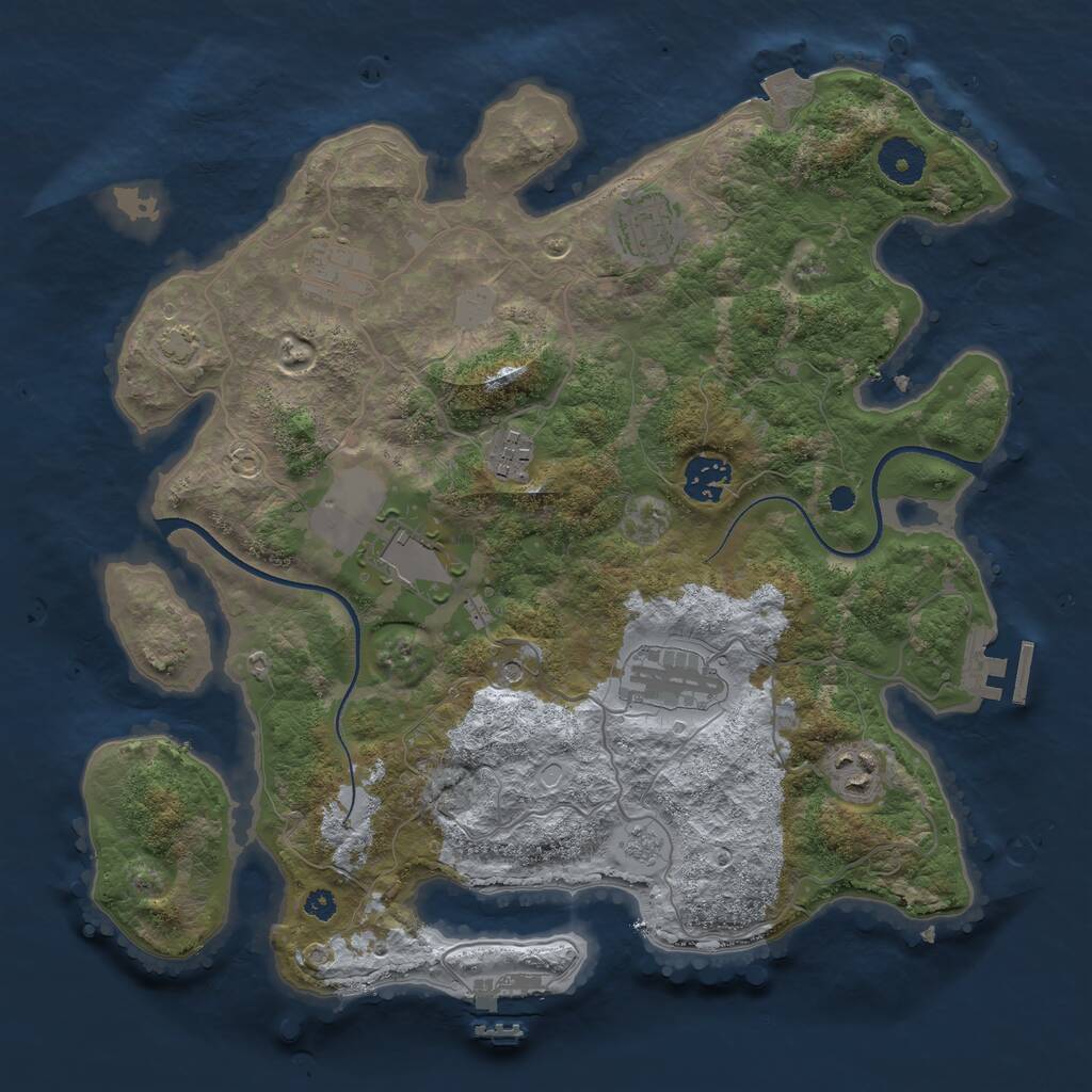 Rust Map: Procedural Map, Size: 3500, Seed: 314174162, 13 Monuments