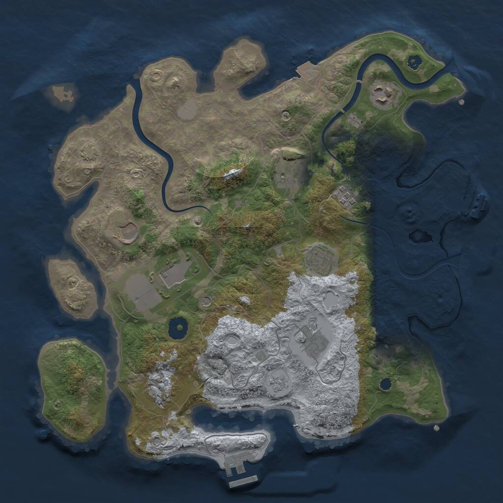 Rust Map: Procedural Map, Size: 3500, Seed: 314174162, 14 Monuments