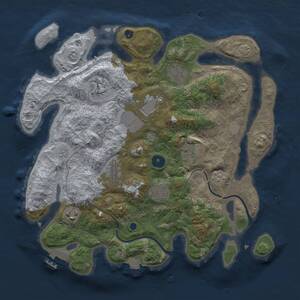 Thumbnail Rust Map: Procedural Map, Size: 3500, Seed: 884082151, 13 Monuments