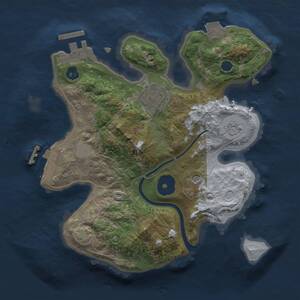 Thumbnail Rust Map: Procedural Map, Size: 2300, Seed: 493977759, 7 Monuments