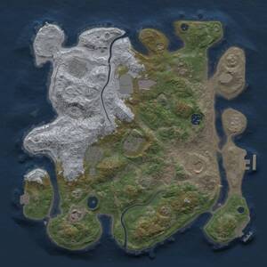 Thumbnail Rust Map: Procedural Map, Size: 3500, Seed: 1999718015, 15 Monuments