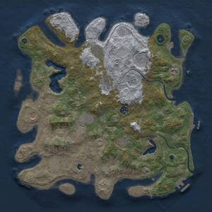 Thumbnail Rust Map: Procedural Map, Size: 4000, Seed: 772381221, 16 Monuments