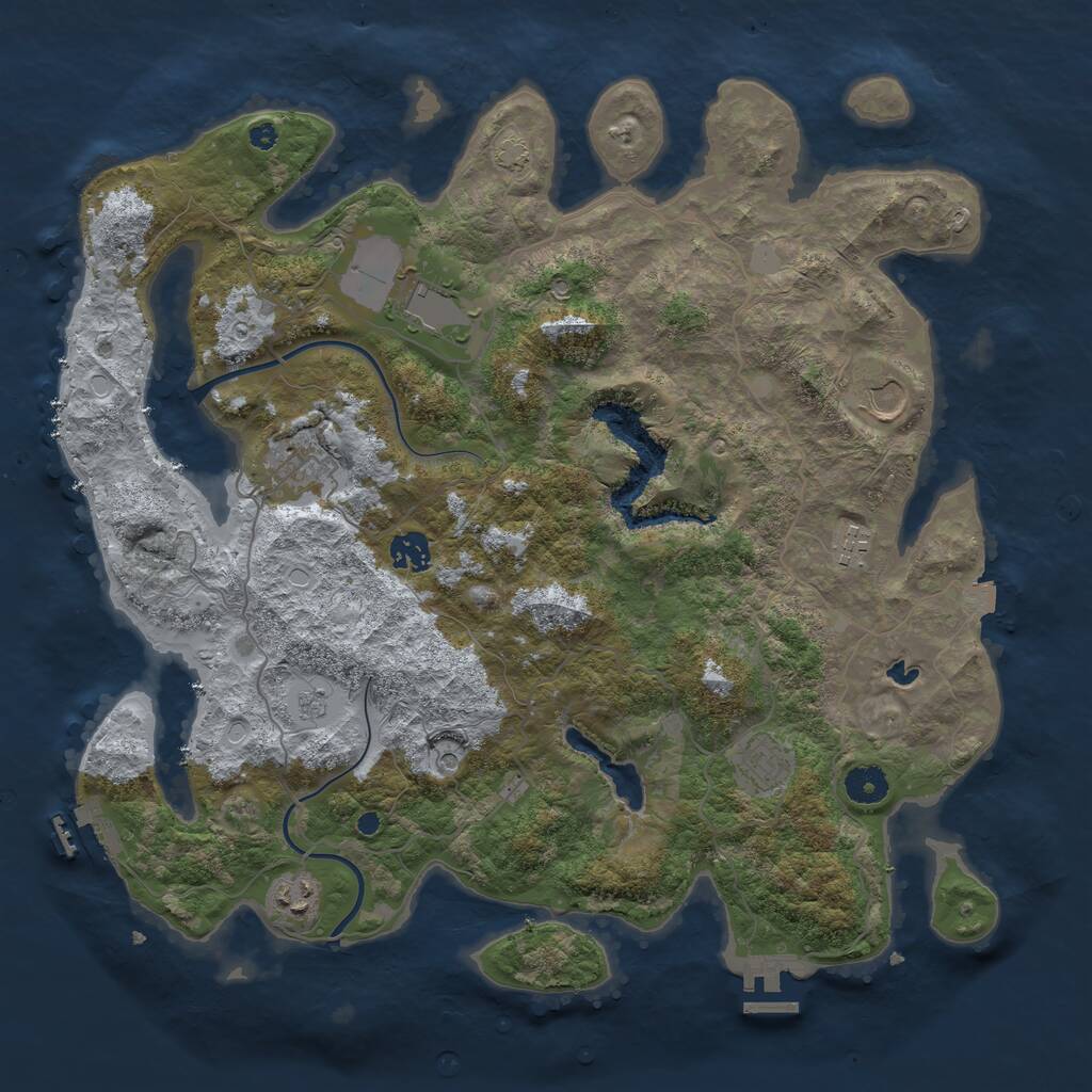 Rust Map: Procedural Map, Size: 4000, Seed: 392718, 13 Monuments