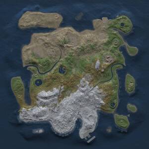 Thumbnail Rust Map: Procedural Map, Size: 3200, Seed: 1435536847, 10 Monuments