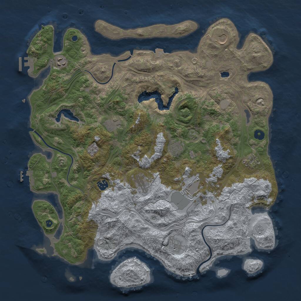Rust Map: Procedural Map, Size: 4353, Seed: 2575972, 18 Monuments